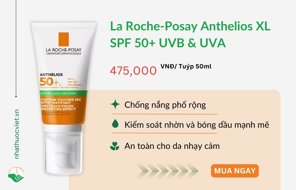 Kem chống nắng không nâng tone cho da dầu La Roche-Posay Anthelios XL SPF 50+ UVB & UVA
