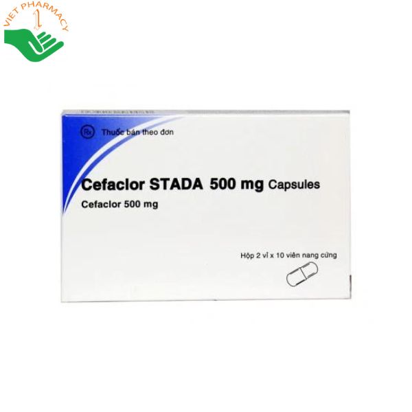 Thuốc Cefaclor Stada 500mg (Hộp 2 vỉ x 10 viên)
