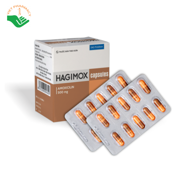 Thuốc Hagimox Capsules 500mg (Nâu - cam)