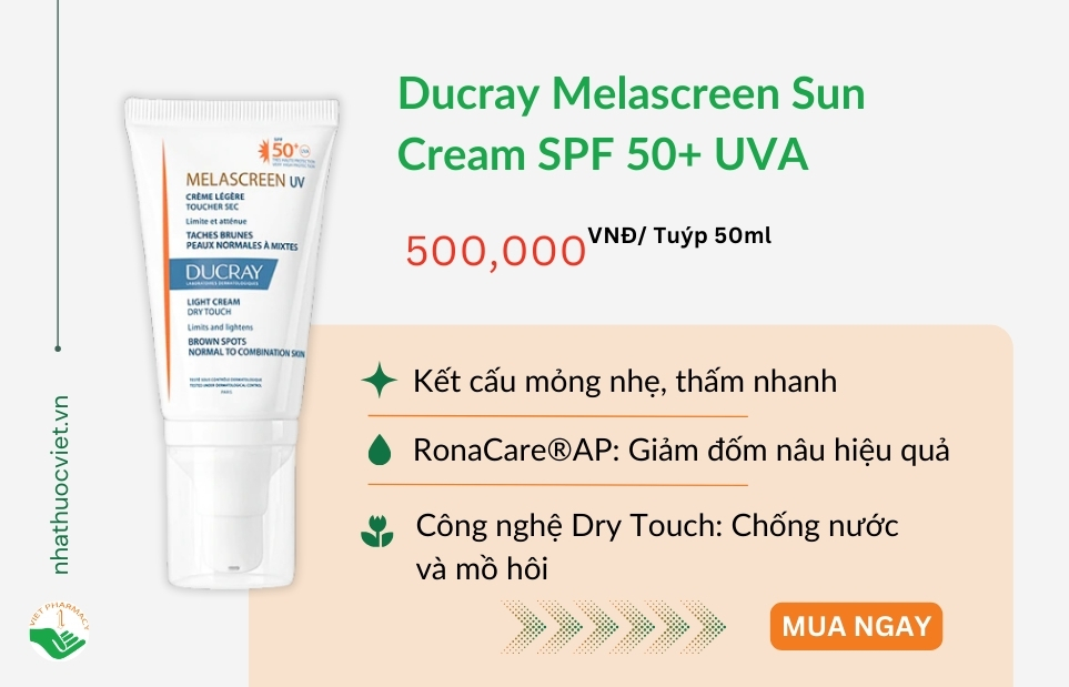 Kem chống nắng Ducray Melascreen Sun Cream SPF 50+ UVA
